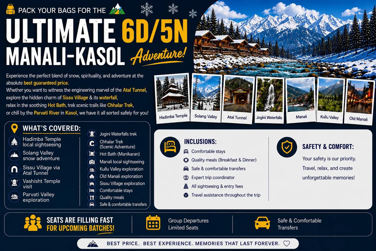 ULTIMATE 6D/5N MANALI–KASOL ADVENTURE 🏔️✨